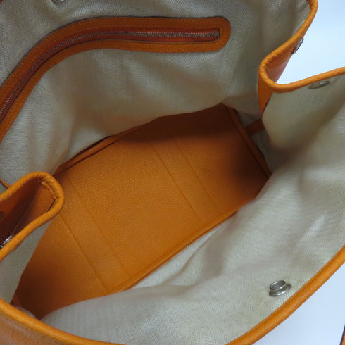 HERMES PHW Garden Party PM Handbag Negonda Leather Orange