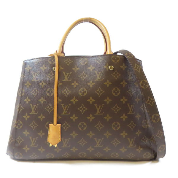 LOUIS VUITTON LV GHW Montaigne GM 2 Way Shoulder Handbag M41067 Monogram Brown