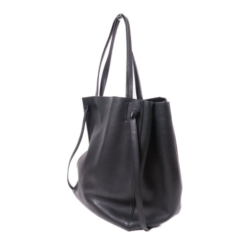 CELINE Shoulder Tote Bag Calfskin Leather Black