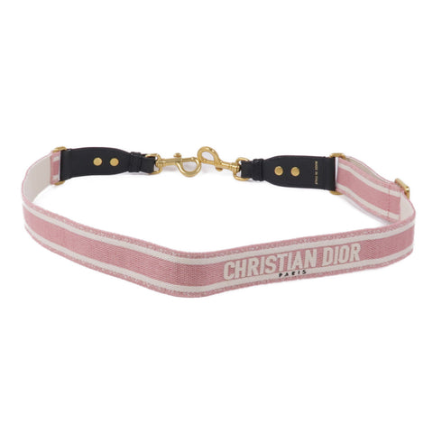Christian Dior CD GHW Shoulder Strap Canvas Pink White