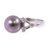 FINE JEWELRY Pearl 0.31ct Diamond Ring US#5 18K White Gold