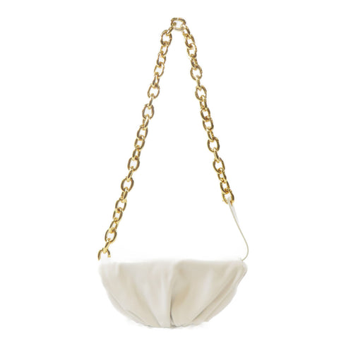 BOTTEGA VENETA BV GHW Chain Waist Bag 651445 VCP41 9132 Calfskin Leather White