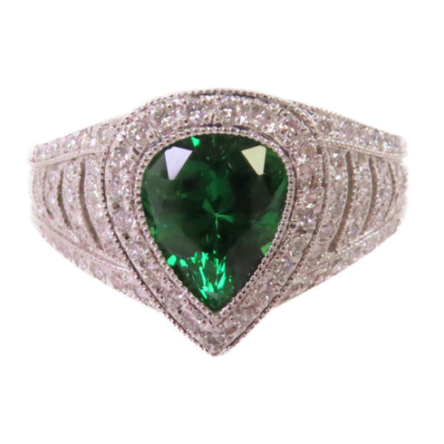 FINE JEWELRY 1.75ct Garnet 0.41ct Diamond Ring US#7.5 PT900 Platinum