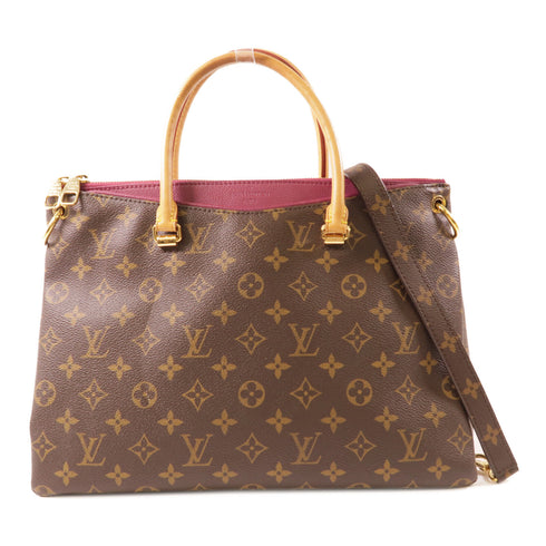 LOUIS VUITTON LV GHW Pallas 2 Way Shoulder Handbag M40906 Monogram Brown/Purple