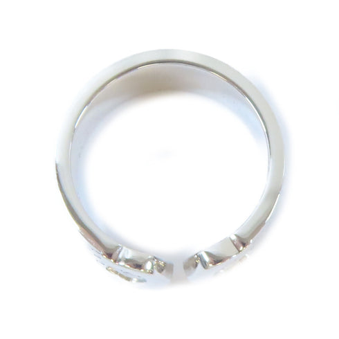 CARTIER Anniversary Logo Ring 18K White Gold Cartier#53 US#6.25