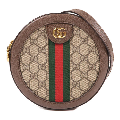 GUCCI GG GHW Ophidia GG Chain Shoulder Bag 550618 Coated Canvas Brown v1