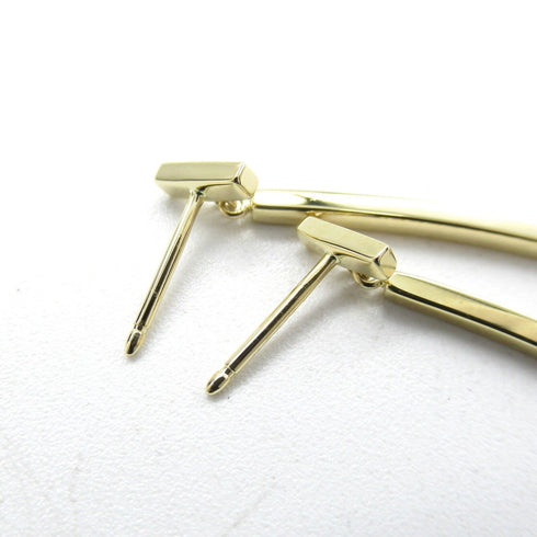 TIFFANY&CO 0.21ct T Wire Bar Diamond Earrings 18K Yellow Gold