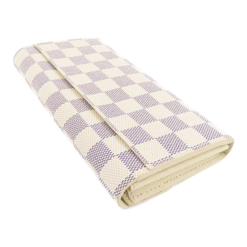 LOUIS VUITTON LV GHW Sarah Wallet N63208 Damier Azur White