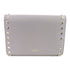 Valentino GHW Chain Shoulder Bag Calfskin Leather Gray