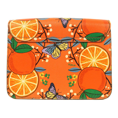 Furla GHW Shoulder Bag Calfskin Leather Red