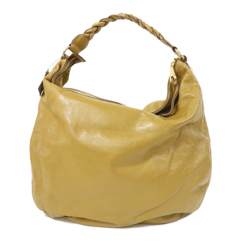 MULBERRY GHW Daria Hobo Shoulder Bag Calfskin Leather Green