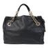 BVLGARI GHW Monete 2 Way Shoulder Bag Leather Black