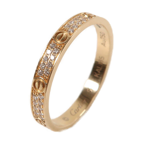CARTIER Diamond Love Ring 18K Rose Pink Gold US#6 Cartier#52