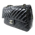 CHANEL CC SHW Classic 25 Chain Shoulder Bag Patent Leather Black