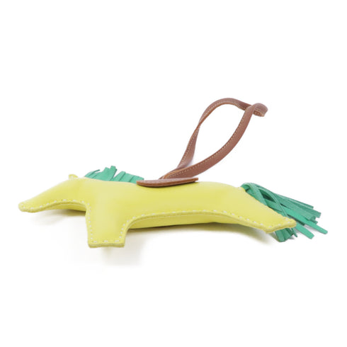 HERMES Rodeo MM Charm Veau Swift Leather Yellow Green Brown