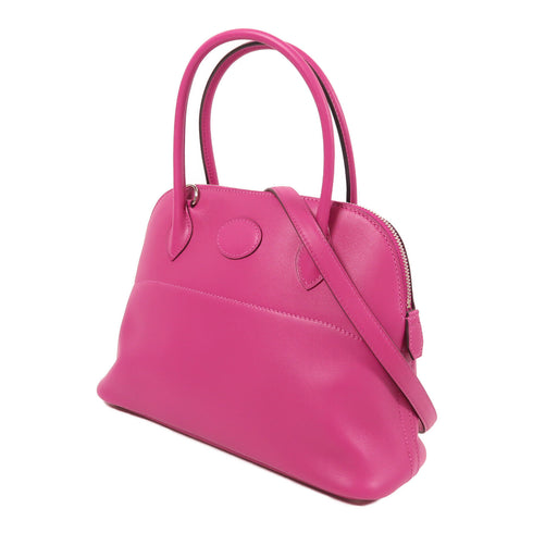 HERMES PHW Bolide 27 2 Way Shoulder Bag Swift Leather Purple