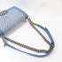 CHANEL Herringbone CC SHW Boy 25 Chain Shoulder Bag A67086 Denim Blue