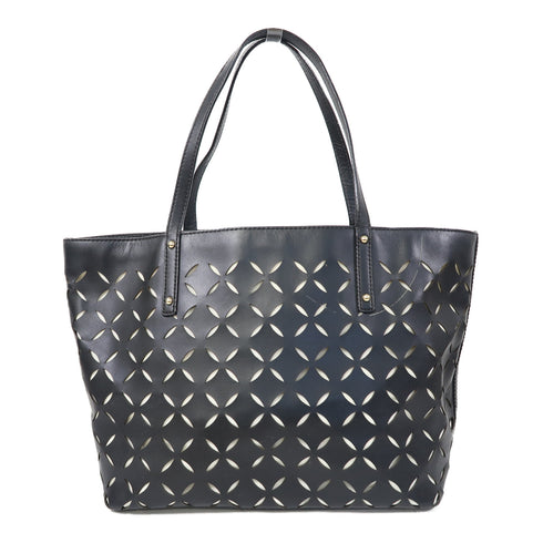 Kate Spade GHW Shoulder Tote Bag Calfskin Leather Black