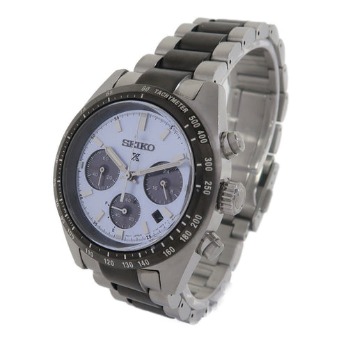 SEIKO Speedtimer Solar Chronograph Quartz Watch SBDL093 Stainless Steel Blue