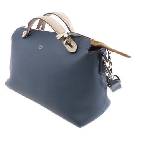 FENDI SHW By The Way 2 Way Shoulder Bag Calfskin Leather Blue/Beige