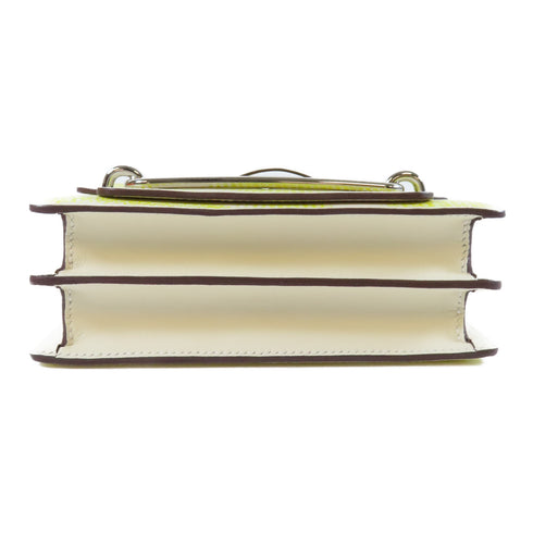 HERMES PHW Mini Roulis Circuit Shoulder Bag Crossbody Veau Swift Nata/Lime