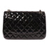 CHANEL CC SHW Large Classic Chain Shoulder Bag Patent Leather Black
