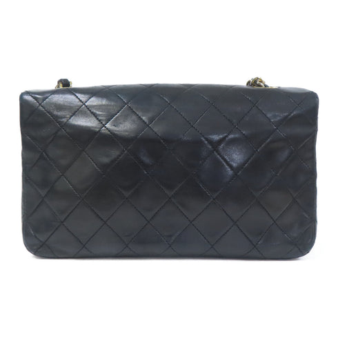 CHANEL CC GHW Vintage Shoulder Bag Lambskin Leather Black