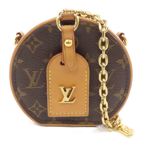 LOUIS VUITTON Petite Boite Chapeau Necklace Chain Shoulder M68570 Monogram Brown