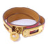 HERMES GHW Double Tour Bracelet Veau Swift Leather Pink