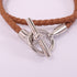 HERMES PHW Collier Glenan Necklace Leather 37/Gold