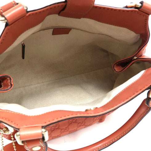 GUCCI GG GHW Tote Bag Shoulder Bag 211944 Leather Pink Orange