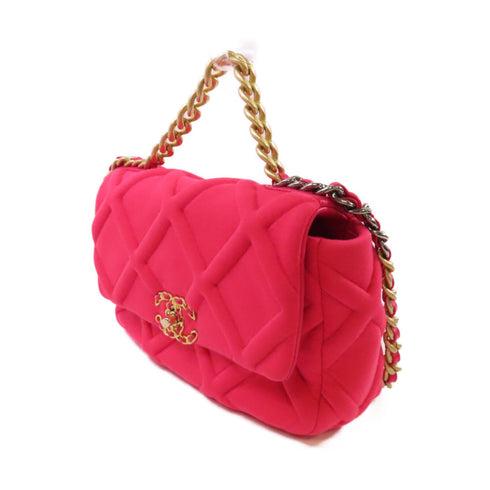 CHANEL Quilted GHW CC C19 Chain Hand Shoulder Bag Canva Pink