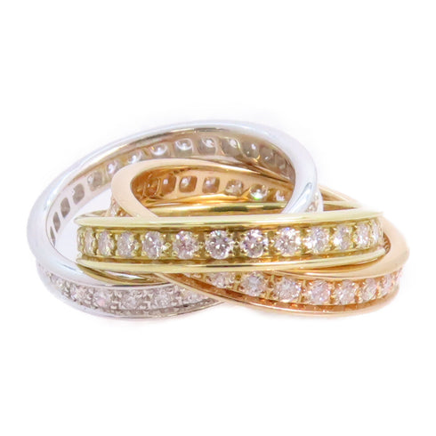 CARTIER Trinity Ring 3Diamond Ring Cartier#43 US#2.5 18K YG 18K WG 18K RG