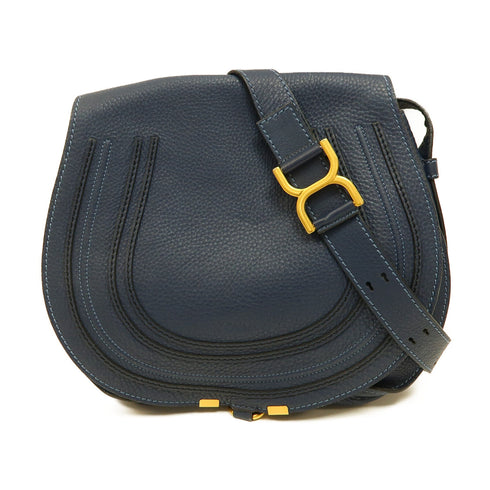 Chloe GHW Shoulder Bag Calfskin Leather Blue