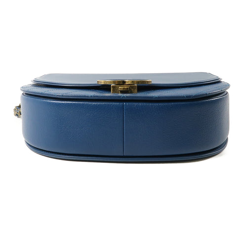 CHANEL CC GHW Coco Curve 2 Way Shoulder Bag Leather Blue