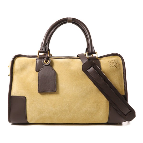 LOEWE GHW Amazona 2 Way Bag Suede/Calfskin Leather Brown
