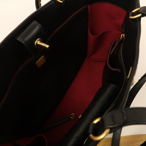 CHANEL CC GHW Matelasse Tote Bag Shoulder Bag AS3537 Calfskin Leather Black