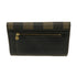 FENDI GHW Long Wallet Coated Canvas Black Brown