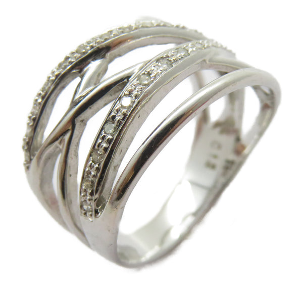 FINE JEWELRY 0.13ct Diamond Ring 18K White Gold US#6.75