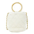 CHANEL Quilted CC GHW 2way Chain Shoulder Bag Calfskin Leather White
