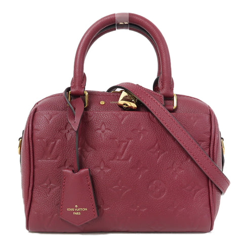LOUIS VUITTON LV GHW Speedy 25 2 Way Shoulder Bag M40762 Monogram Empreinte Red