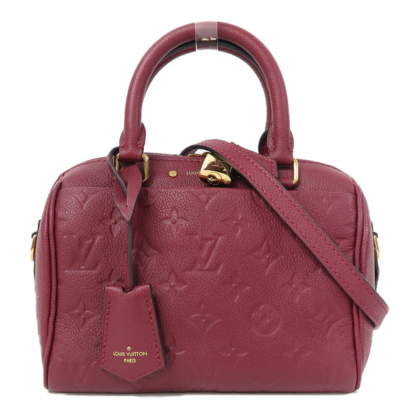 LOUIS VUITTON LV GHW Speedy 25 2 Way Shoulder Bag M40762 Monogram Empreinte Red