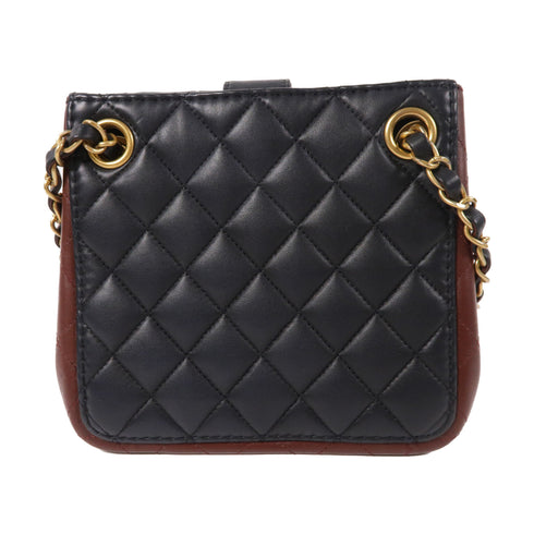 CHANEL Quilted CC GHW Bucket Tote Bag Handbag Calfskin Leather Black/Brown