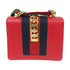 GUCCI GG GHW Sylvie Chain Shoulder Bag 431666 Calfskin Leather Red