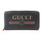GUCCI GG GHW Long Round Wallet 469317 Calfskin Leather Black