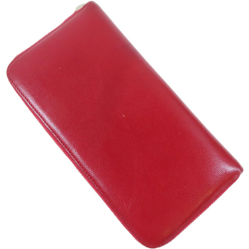 CHANEL CC SHW Long Wallet Calfskin Leather Red
