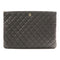 CHANEL CC GHW Clutch Bag Pouch Calfskin Leather Black