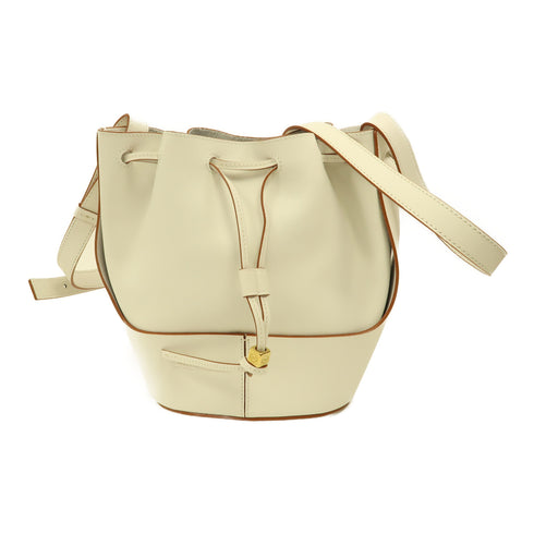 LOEWE GHW Balloon Shoulder Bag Calfskin Leather White