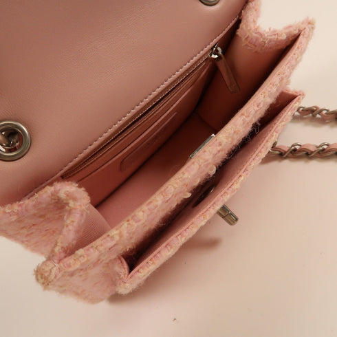 CHANEL CC SHW Mini Flap Bag 2Way Shoulder Hand Bag Tweed