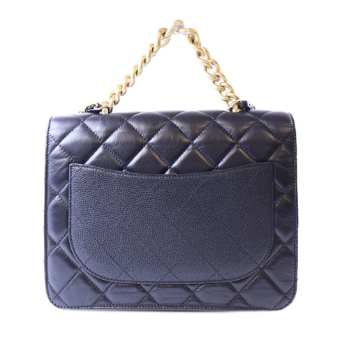 CHANEL CC GHW Chain Shoulder Bag 2 Way Bag AS0784 Calfskin Leather Black